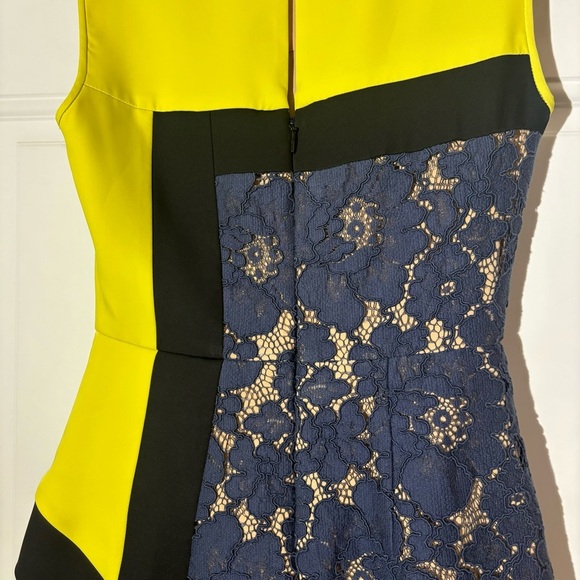 NWT BCBGMaxAzria Colorblock/Lace Cocktail Dress, Size 0 - Picture 8 of 14